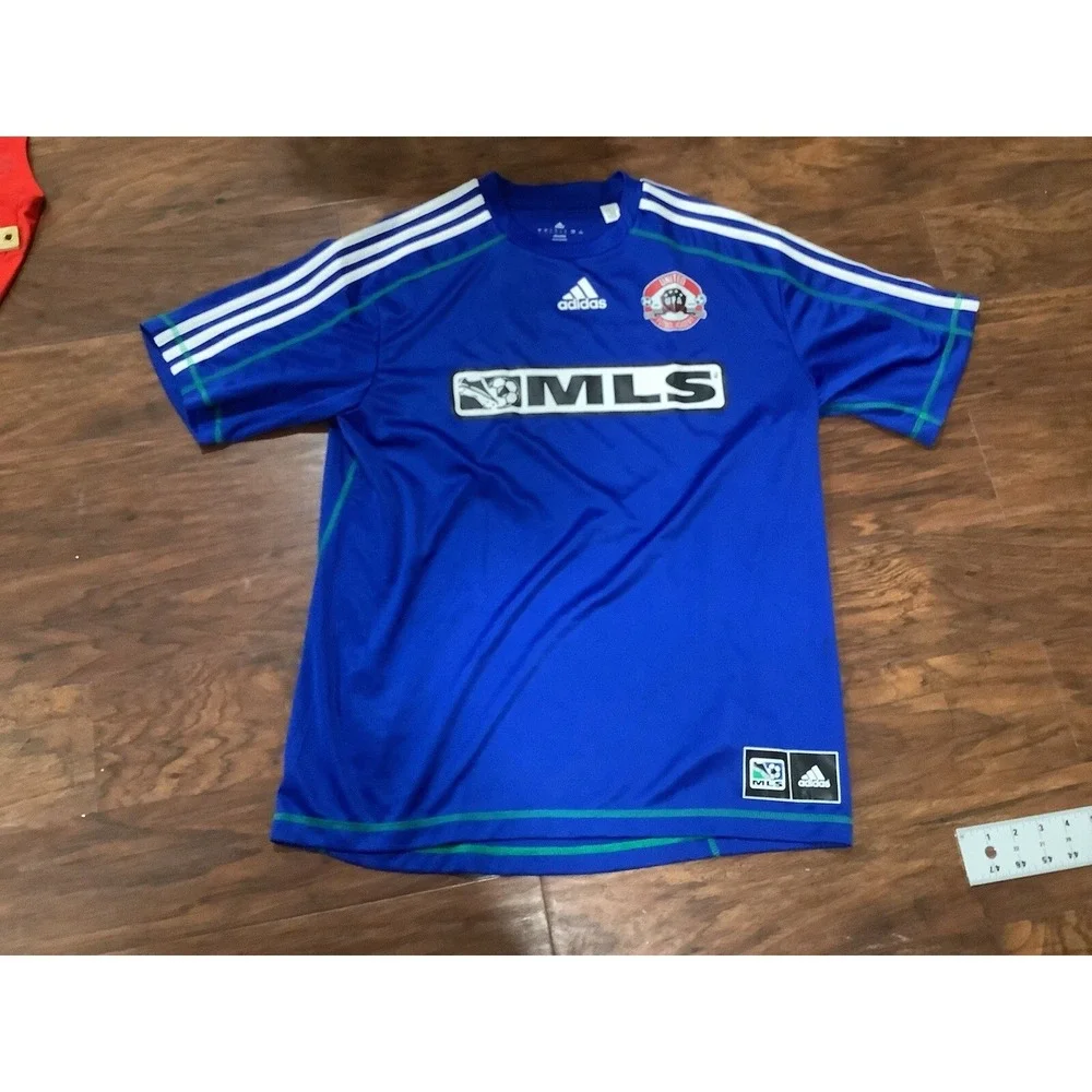 Adidas Vintage MLS Brand Logo Climalite T-Shirt Medium L
